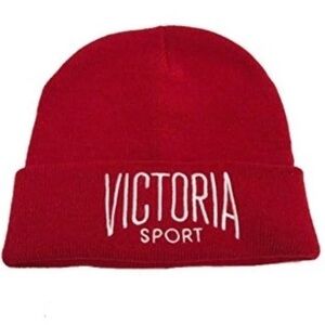 Victoria SPORT (Victoria's secret) red beanie hat OS